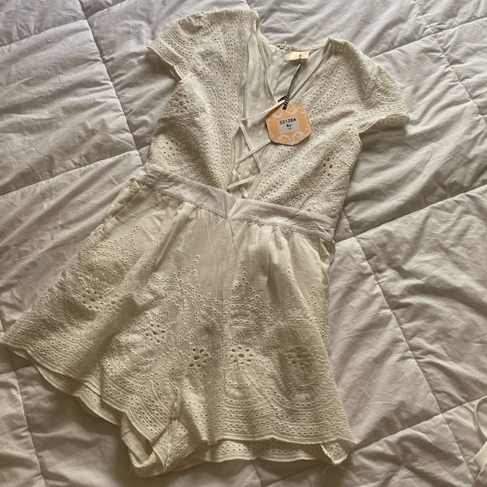 Sexy White Crisscrossed Romper